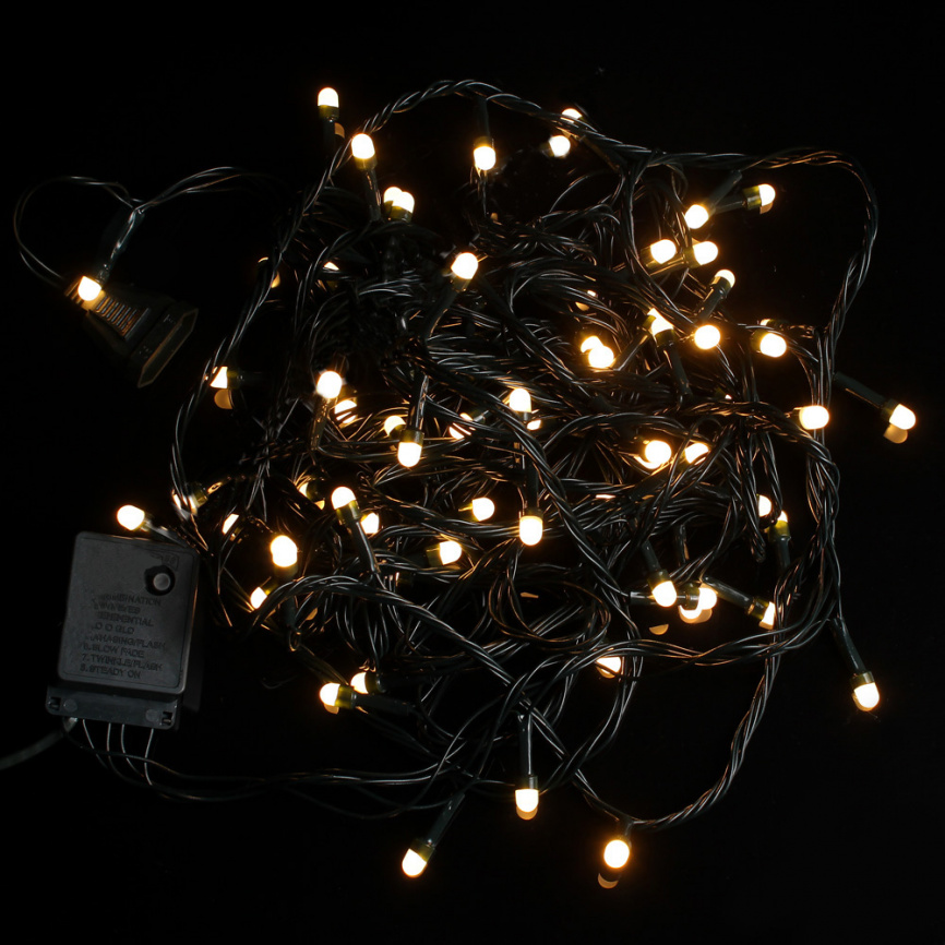 Гирлянда LED  70 Круп.диод т/бел зел.пров. 8м п/у К130-473 фото 2